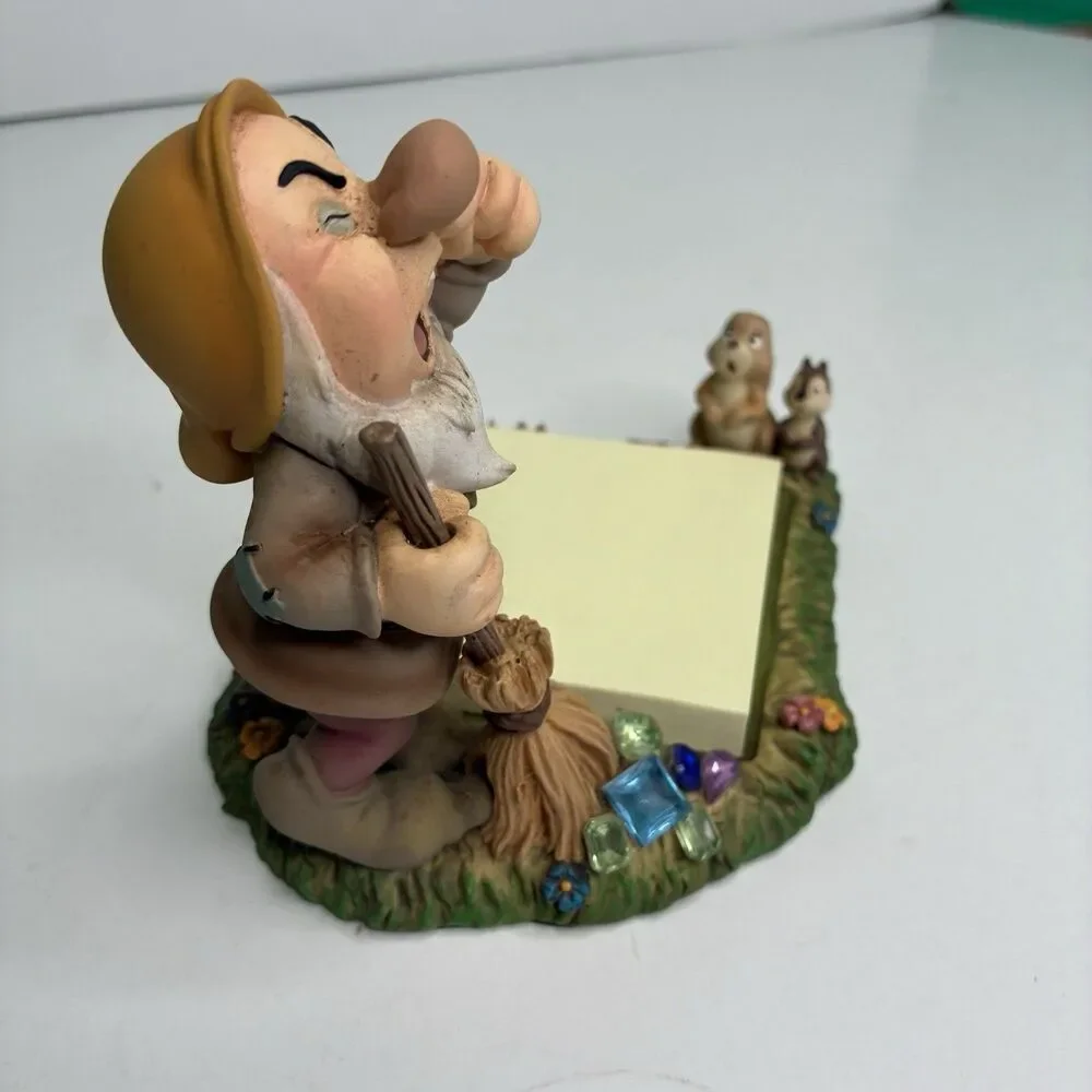 Disney Snow White & the 7 Dwarfs Desk Set Sneezy Paper Post It Note Holder 1999